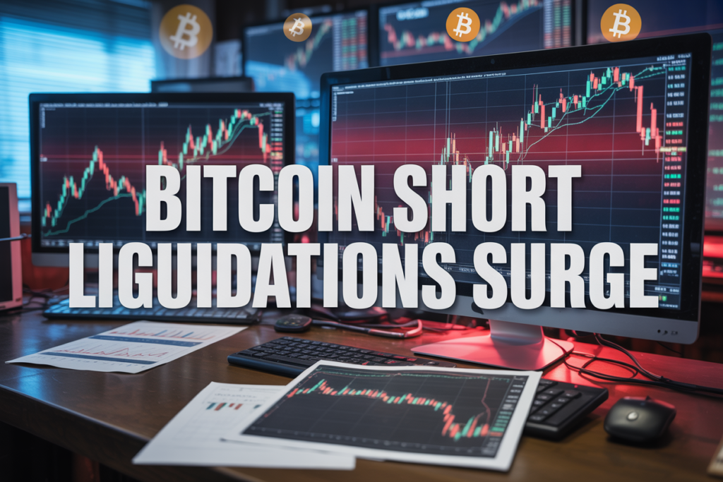 bitcoin short liquidations surge​
